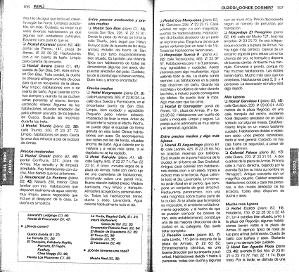 Reisef�hrer von Trotamundos, Hotels (Seiten
                        106 und 107)