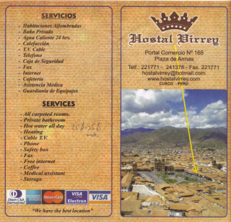 Faltblatt des Hostal Virrey (Vizek�nig) 01,
                        Angebot