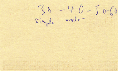 Visitenkarte der Herberge (hospedaje) Iguazu
                      (R�ckseite), Preise