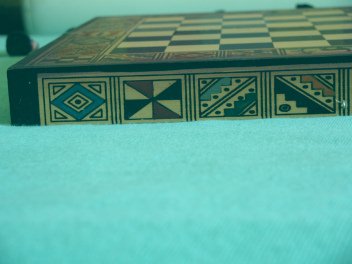 Das Seitenbord des Schachbretts mit 4
                        Motiven (01)