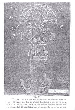 Fig. 58: El tumi con la indicaci�n
                de un ritmo femenino