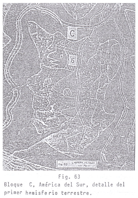 Fig.
                                63: bloque C, Am�rica del Sur, detalle
                                del primer hemisferio terrestre