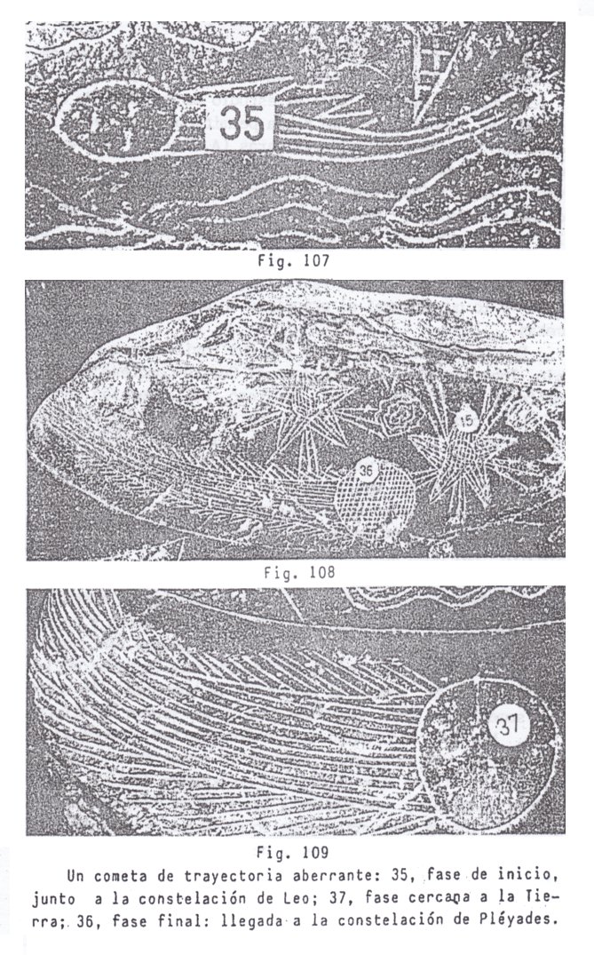 Fig. 107, 108 y
                          109, el cometa aberrante