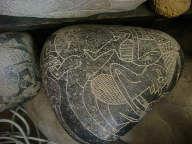 A wise man riding on a dinosaur
                            (Brontosaurus or Camarasaurus) with young
                            animals, close-up 02