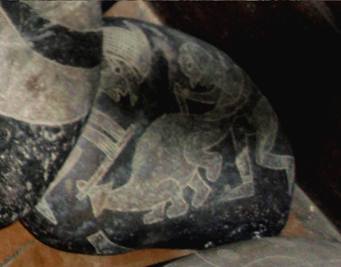 A wise man
                            killing a dinosaur (Brontosaurus or
                            Camarasaurus) 02