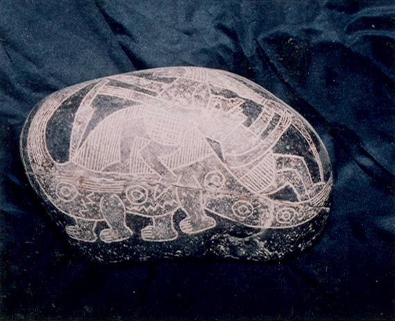 A wise man riding
                          on a dinosaur (Brontosaurus or Camarasaurus),
                          and another wise man is sitting on his tail