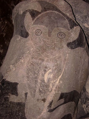 Bat with human face, close-up