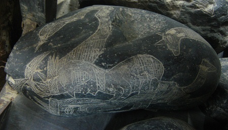 A wise man running around, close-up