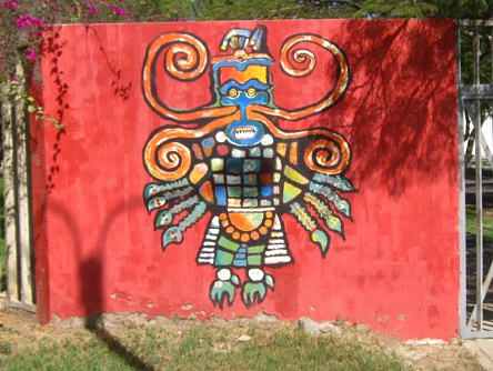 Malerei mit einem Gott, linke Seite,
                            Nahaufnahme