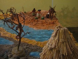 Modell, Landwirtschaft mit
                                    Frauen mit K�rbissen