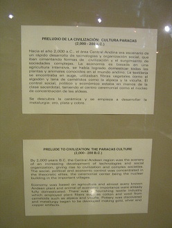 Texte �ber
                  die Paracas-Kultur in Spanisch und Englisch