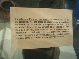 Text �ber die Totenst�tte der Paracas-Kultur