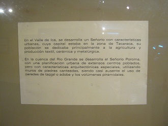 Text �ber die Regionen der Chincha-Kultur in
                      Spanisch