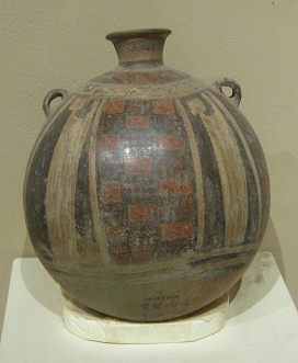 Jarro de porcelana de la cultura
                            Chincha con remos