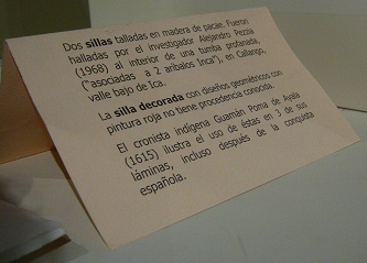 Text �ber
                    die Holzsitze der Inka-Kultur