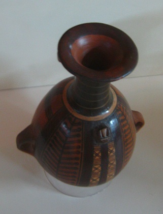 Ceramic jug of Inca culture
                                    with geometric designs 02