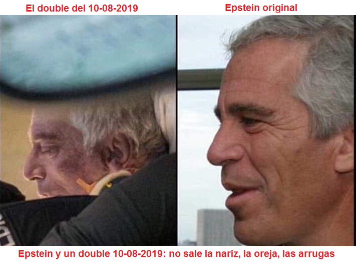 Epstein y
                              un double del 10-08-2019
                              "jugando" suicidio: La
                              comparaci�n muestra claramente que la
                              nariz, las arrugas y la oreja no son las
                              mismas - es OTRA persona