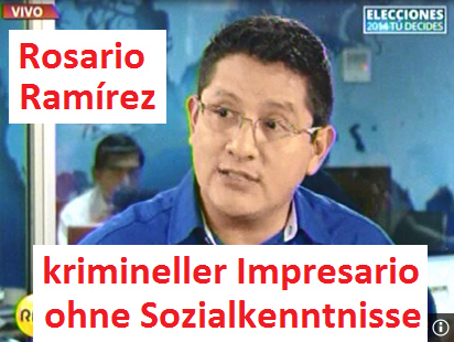Der kriminelle Impresario
              Rosario Ram�rez [2] ist ohne Sozialkenntnisse und ohne
              Geschichtskenntnisse und l�sst Strassenh�ndler
              systematisch berauben - Ram�rez handelt wie im Dritten
              Reich - das ist wie pures Nazitum
