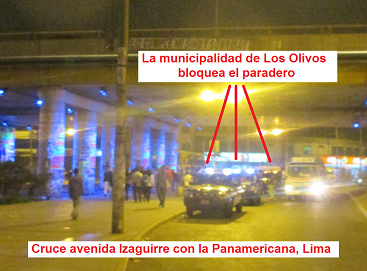 Die Nazi-W�chter der
                                    Strassenwache Serenazgo von Los
                                    Olivos blockieren die Busstation, 5.
                                    Dezember 2016 - der Befehl kommt vom
                                    Hitler-B�rgermeister Peter
                                    "Moses" (Pedro
                                    "Mois�s")