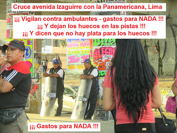 Vigilantes nazistas nazis de Lucha con
                            escudos del Serenazgo SS de Los Olivos se
                            instalant contra ambulantes y poblaci�n
                            inteligentes, 5 de diciembre 2016