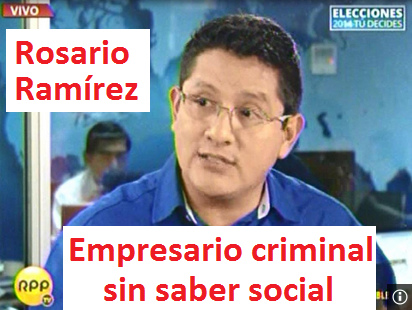 El impresario Rosario Ram�rez
              criminal [2] no tiene ning�n saber sobre conexiones
              sociales ni sobre historia pero deja robar a ambulantes
              sistem�ticamente - Ram�rez est� actuando como en el Tercer
              Reich - eso es nazismo