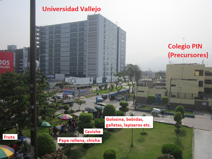 El paradero Yanbal con
la universidad Vallejo, el colegio PIN y los ambulantes
con sus productos bien amados El paradero Yanbal con la
universidad Vallejo, el colegio PIN y los ambulantes con
sus productos bien amados
