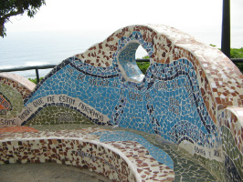 Miraflores, Park der Verliebten, Mosaik
                          mit Spruch 01