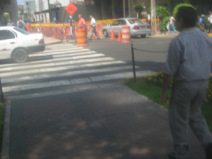 Miraflores, Jiron Olaya, Baustelle mit
                          Abschrankung