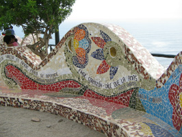 Miraflores, Park der Verliebten, Mosaik
                          mit Spruch 02