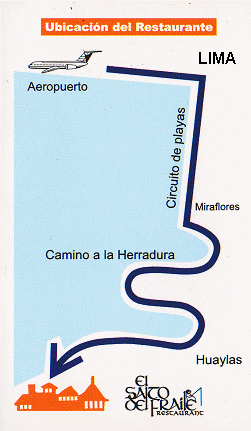 Chorrillos,
                      restaurante El Salto del Fraile, prospecto 02,
                      mapa