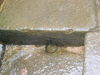 Cisterna con desague, primer plano