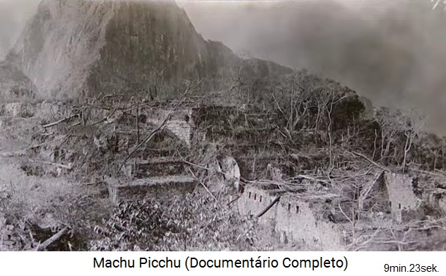 Bingham in Machu Picchu 1912: Bewachsene Zone mit dem Spiegeltempel / M�rsertempel und den Arbeitsh�usern