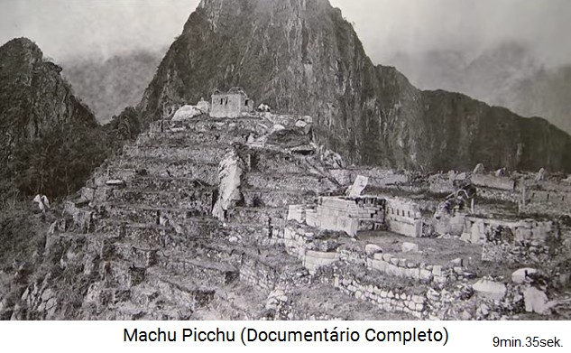 Bingham in Machu Picchu 1912: Der Haupttempel und die Sonnenpyramide sind von Bäumen und Buschwerk befreit Bingham in Machu Picchu 1912: Der Haupttempel und die Sonnenpyramide sind von Bäumen und Buschwerk befreit
