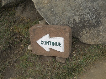 Wegweiser in Machu Picchu