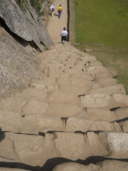 Machu Picchu, eine lange, unregelm�ssige Treppe 1