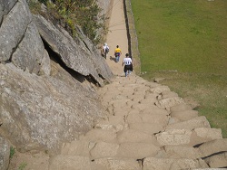 Machu Picchu, eine lange,
                    unregelmssige Treppe 2