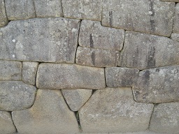 Machu Picchu, grosse Seitenmauer, Nahaufnahmen 6
