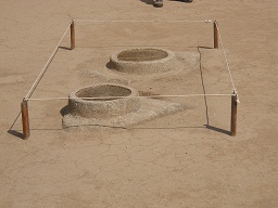 Machu Picchu, Spiegel- oder M�rsertempel, die Spiegelfl�chen oder M�rserfl�chen, Nahaufnahme 2