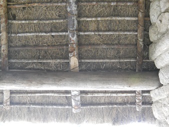 Machu Picchu, das H�uschen in der hohen
                    Landwirtschaftszone, die Dachkonstruktion 05