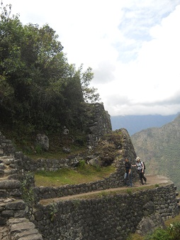 Weiler Huaynapicchu, unregelm�ssige Treppen und
                    Terrassen