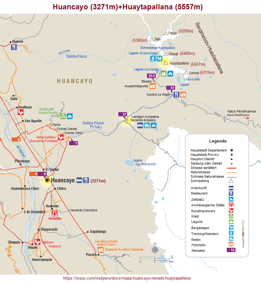 Karte mit
                                                      Huancayo und der
                                                      Bergkette
                                                      Huaytapallana
                                                      [Karte1]