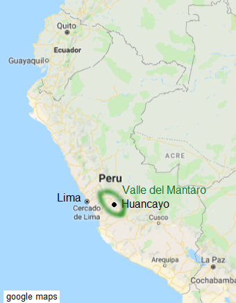 Karte von
                                          Peru mit
                                          Lima+Huancayo+Mantarotal /
                                          Huancamayo-Tal