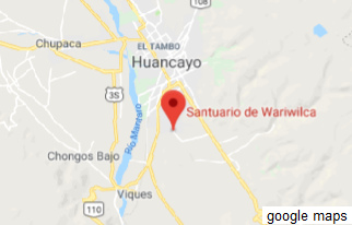 Die Ruine Wariwilka bei
                                Huancayo, Karte