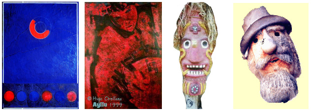 Personajes en el valle
                                del Mantaro: Pinturas de Hugo Orellana -
                                m�scaras de Pedro Marticorena