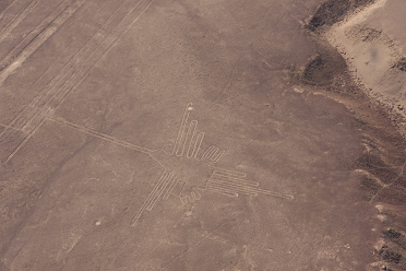 Der Kolibri als Geoglyph in der Ebene von
                          Nasca