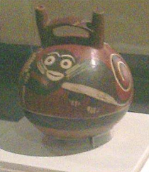 Affe mit Ringelschwanz auf einer
                          Nasca-Keramik (02)