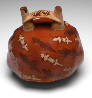 Die Echse auf einer Kanne der
                            Nasca-Keramik