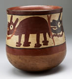 Hund auf Gef�ss der
                          Nasca-Keramik