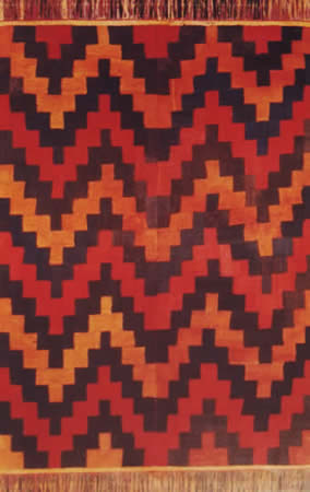 Treppenmotive auf einem
                          Wandteppich der Nasca-Weberei