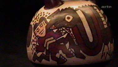 Ein �bergrosser Vogel weckt einen
                          Bauern auf dem Feld